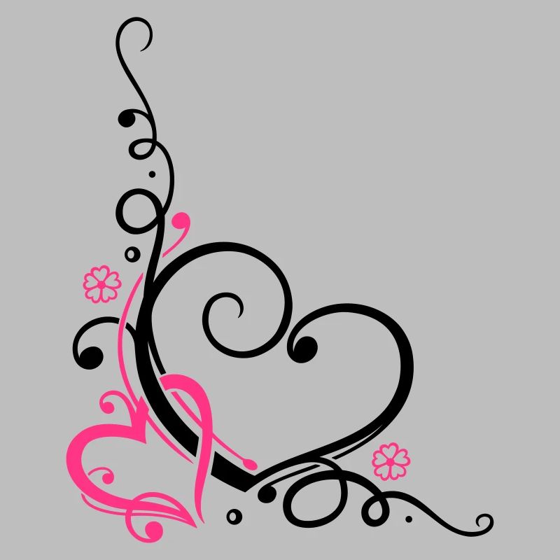 Two hearts with ornament