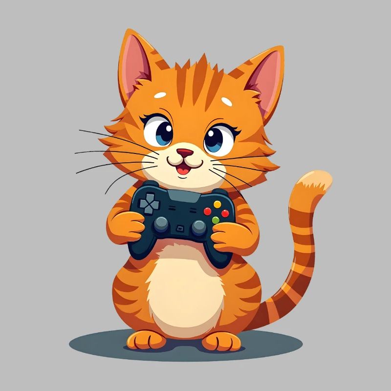 Kitten with game controller