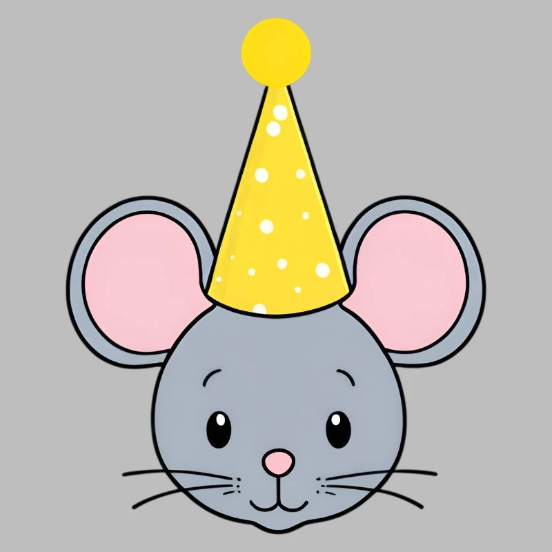 Cute mouse with party hat