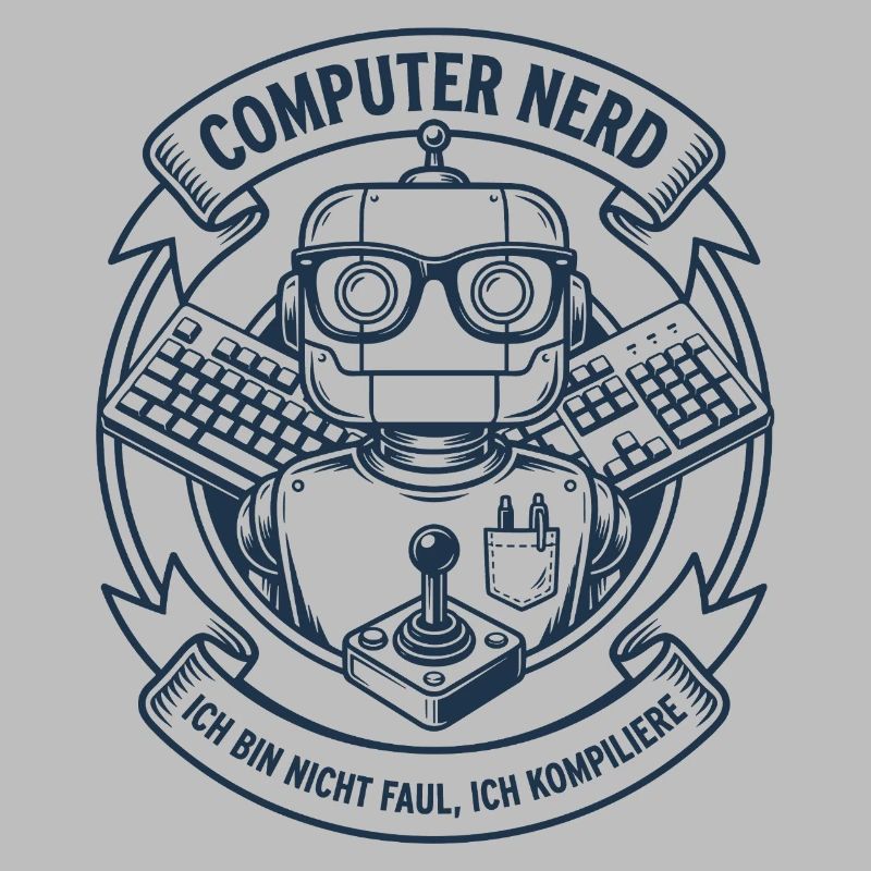 Computer Nerd Robot Logo