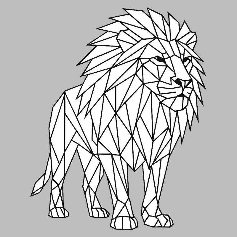 Geometric Lion Polygon Style