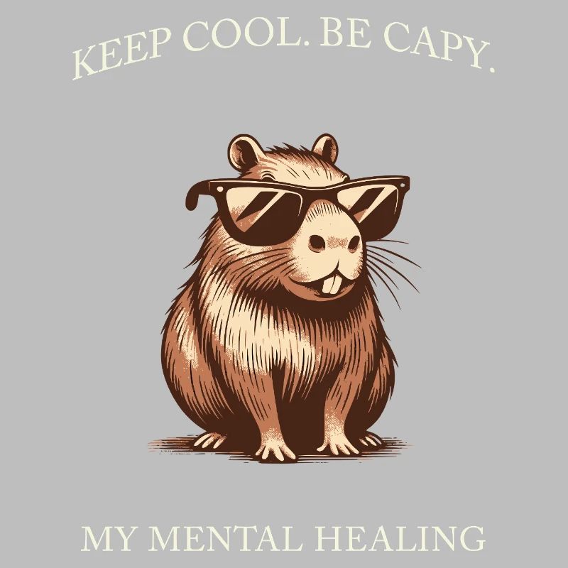 Capybara Keep Cool Be Capy – Minimalist Art