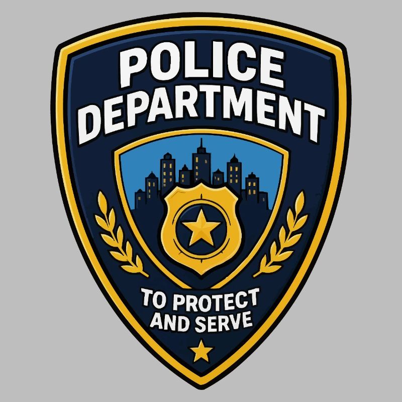 Polizei Abzeichen Patch Stadt Skyline