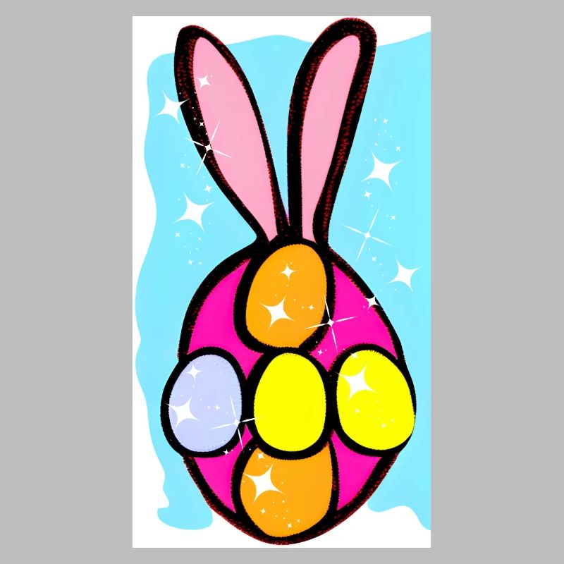 Colorful Easter Bunny Eggs Illustration
