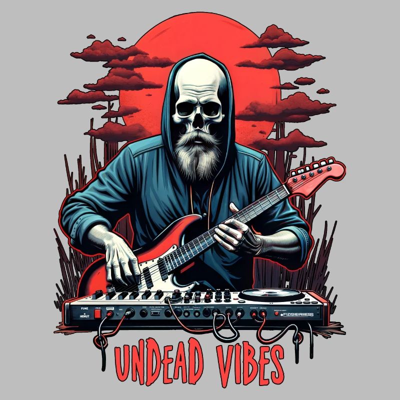 UNDEAD VIBES, Undead Skeleton with a Guitar