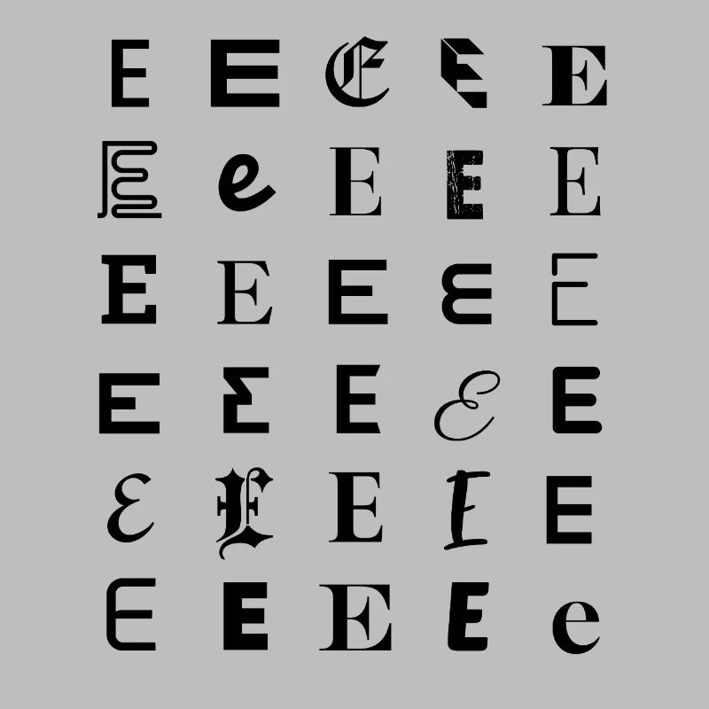 Typography E letter mosaic design