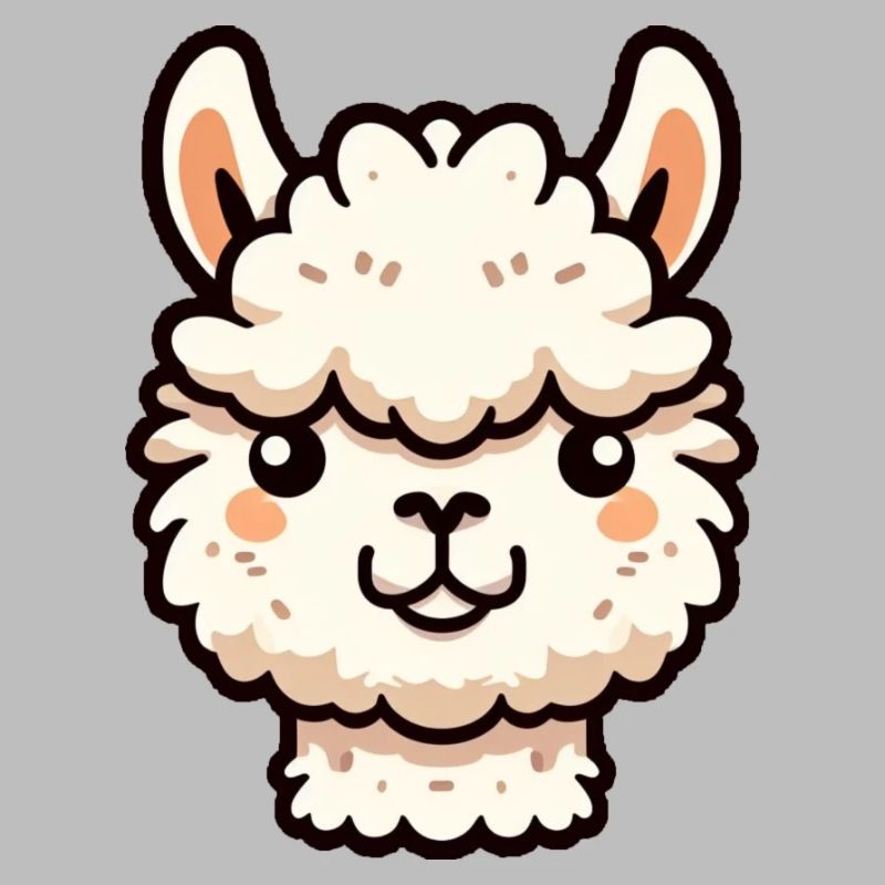 Alpaca Llama Head Comic Cartoon