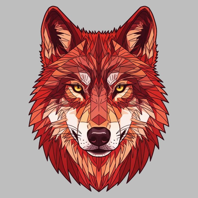 Geometric Red Wolf