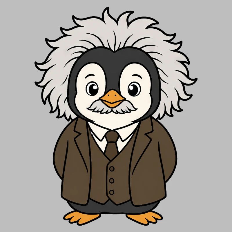 Funny Penguin Physicist Science Professor