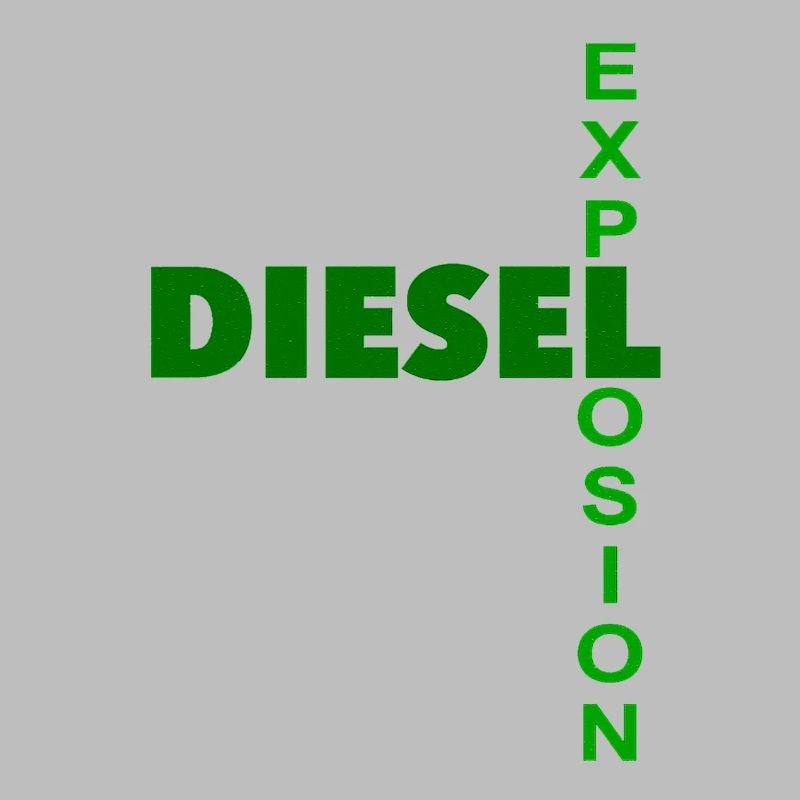 Conception typographique de jeux de mots Explosion diesel