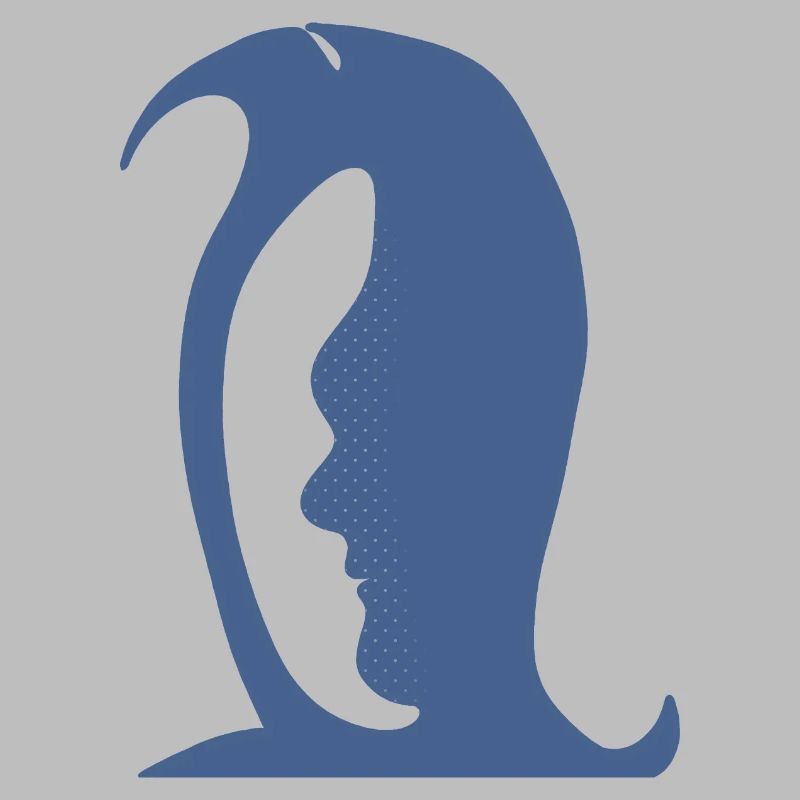 Ein Pinguin oder ein Gesicht in dieser lustigen optischen Täuschung