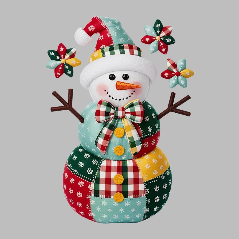 Patchwork Snowman Holiday Cheer