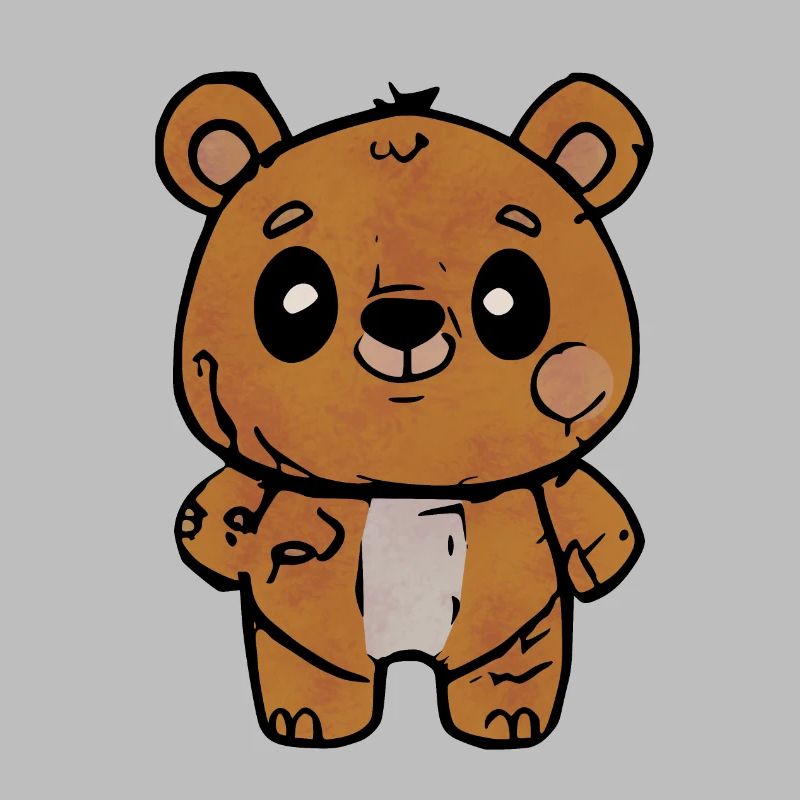 Ours de dessin animé avec une expression amicale