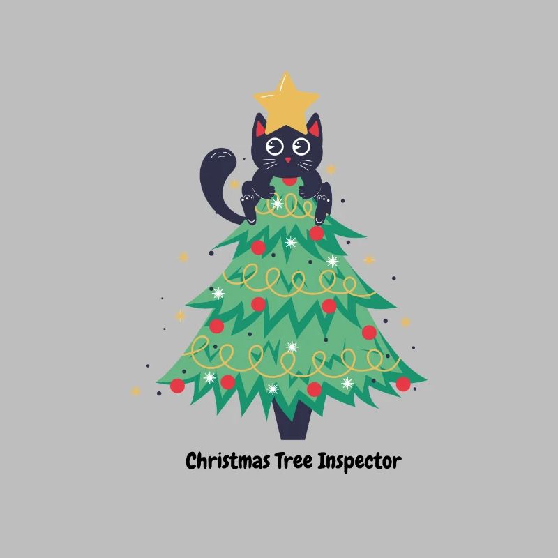 pull de noël chat dans sapin