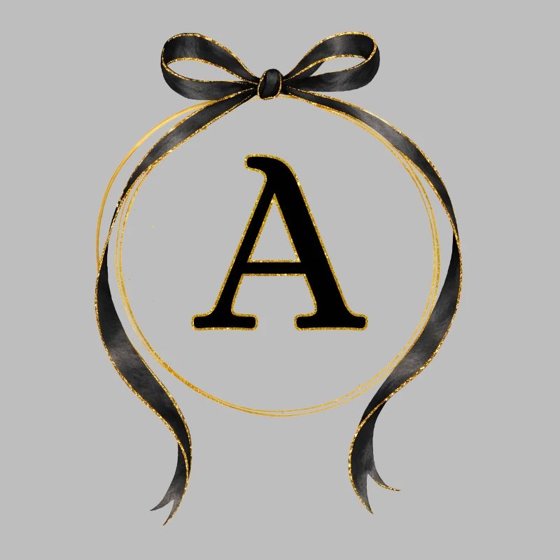 A - Circle Loop Black Gold