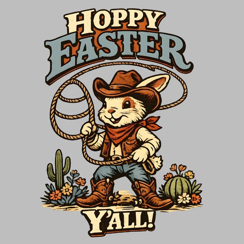 Retro Bunny Howdy Easter Rabbit Ears