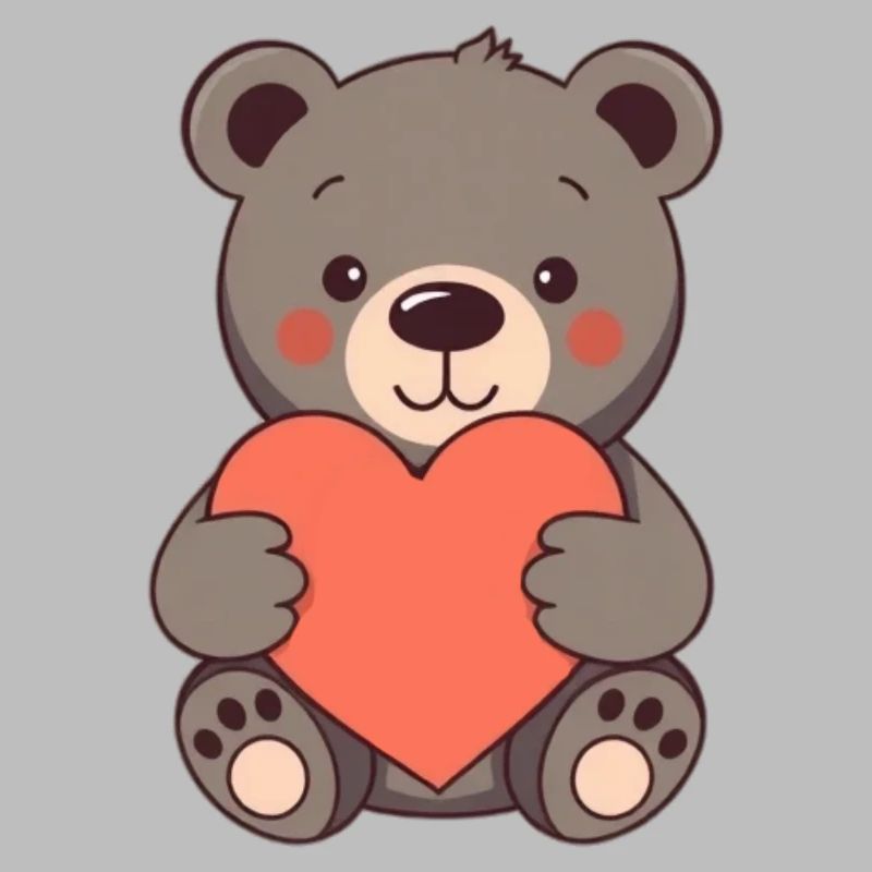 Bär mit rotem Herz Geschenk Mutter Muttertag