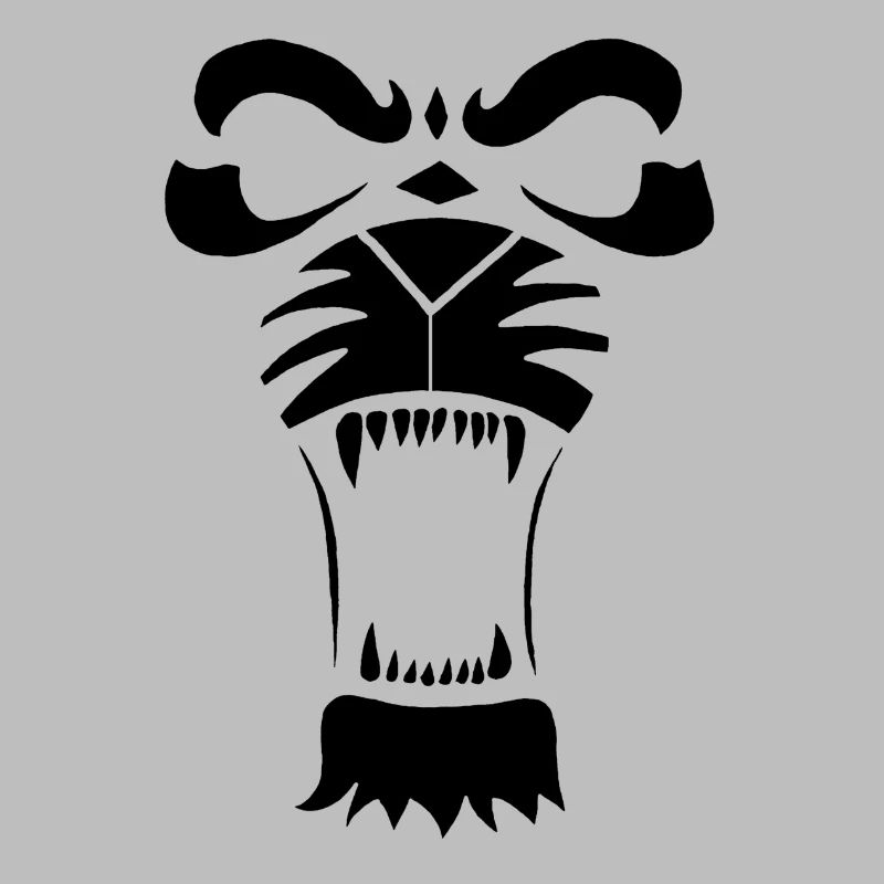 Raublöwe oder Tiger (Schwarz)