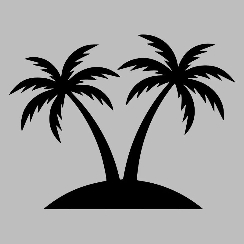 Palm Trees Island Beach Silhouette
