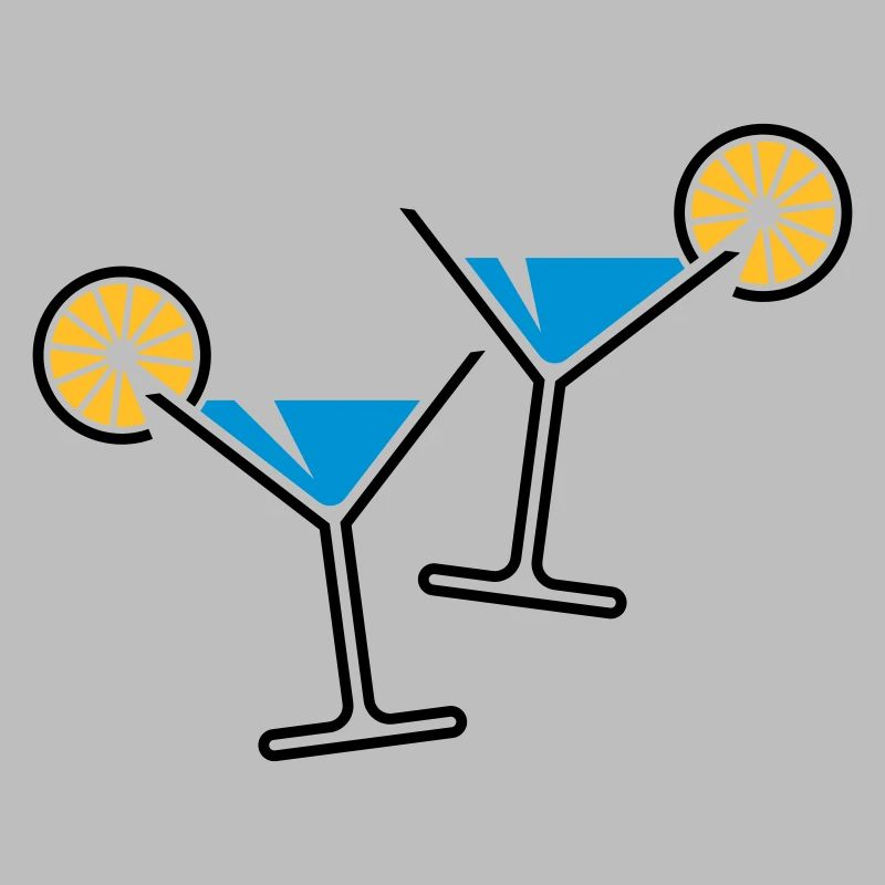 2 Cocktailgläser / Cocktail / Martini + (Hellblau)