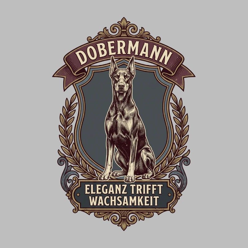 Dobermann Vintage Emblem Retro Design