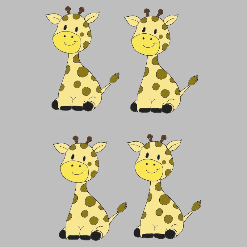 Cheerful Four Giraffes Pattern