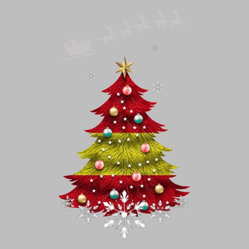 Weihnachtsbaum mit Spanien-Flagge