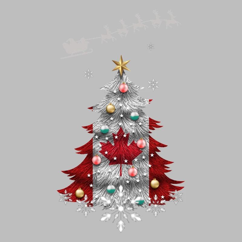 Arbre de Noël avec drapeau du Canada