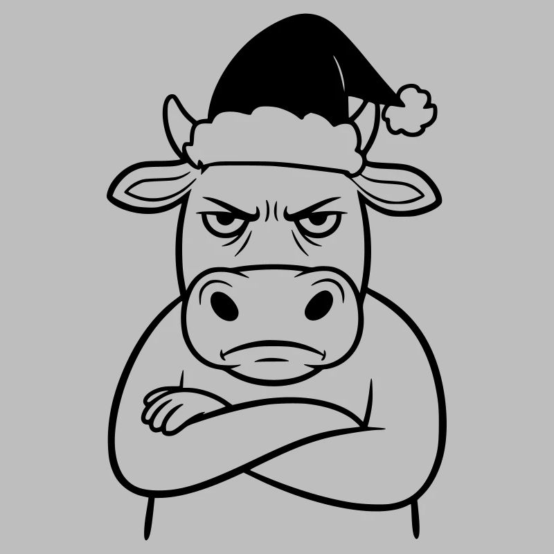 Funny Grumpy Cow for Christmas