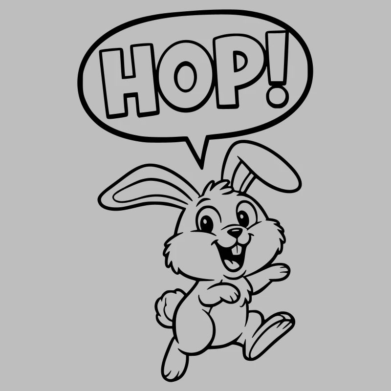 HOP! Bunny Jumping Outline Comic