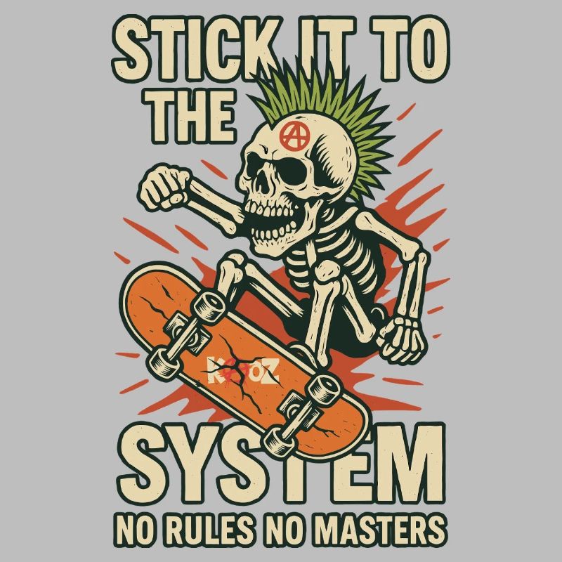 Skateboard Skeleton contre le système