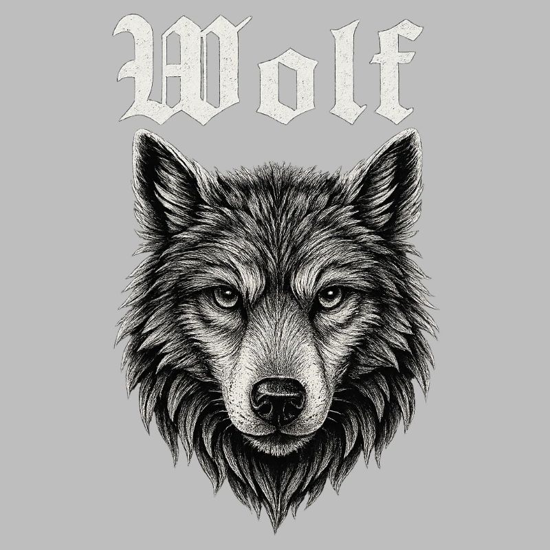 Gothic Wolf Kopf Illustration Geschenkidee