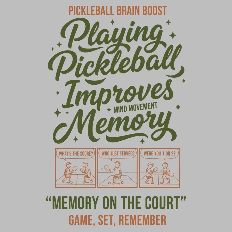 Pickleball Player Playing Pickle Ball Memory On