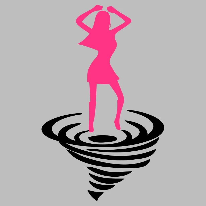 Dancing woman on tornado