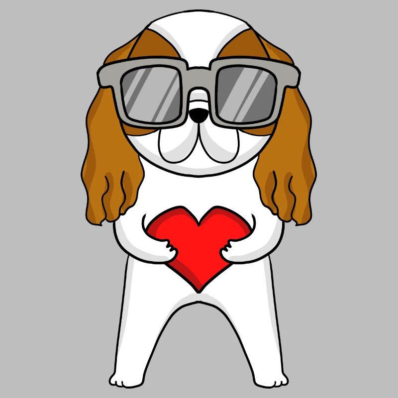 Cavalier King Charles Spaniel mit Sonnenbrille