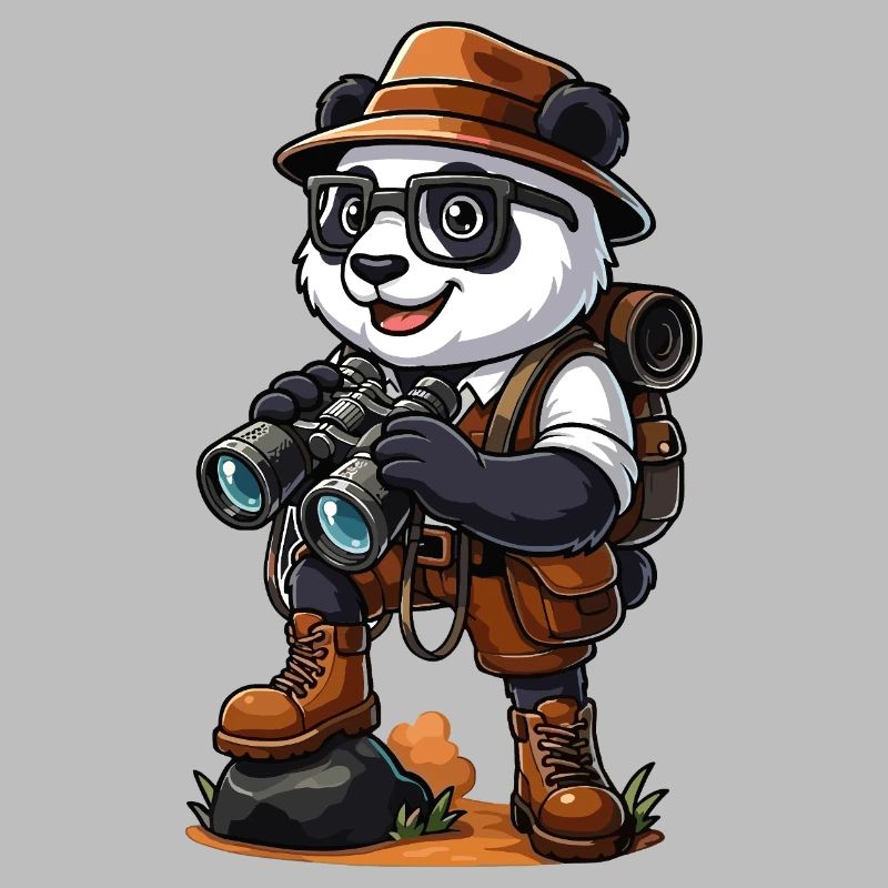 Drôle d’aventure de camping de randonnée Panda Explorer