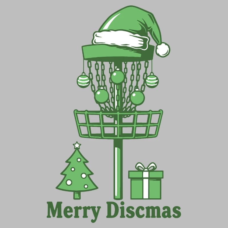 Merry Discsmas Disc Golf Basket Christmas Tree