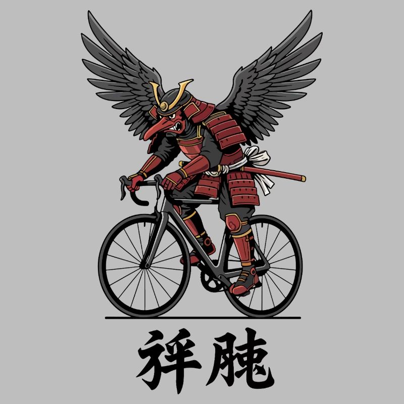 Winged Samurai on Bicycle