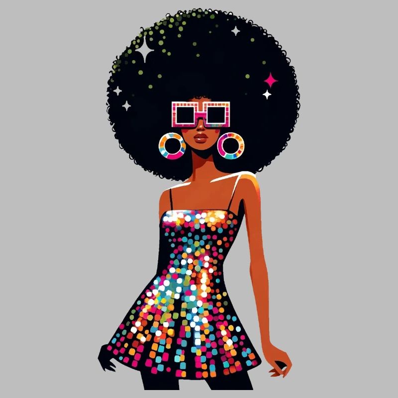 Disco Afro Glam Sequins Design