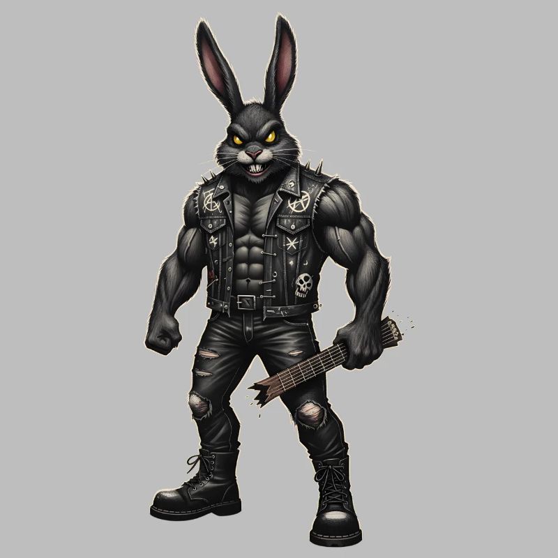 Heavy Metal Easter Bunny Rocker Easter Hardcore Bunny
