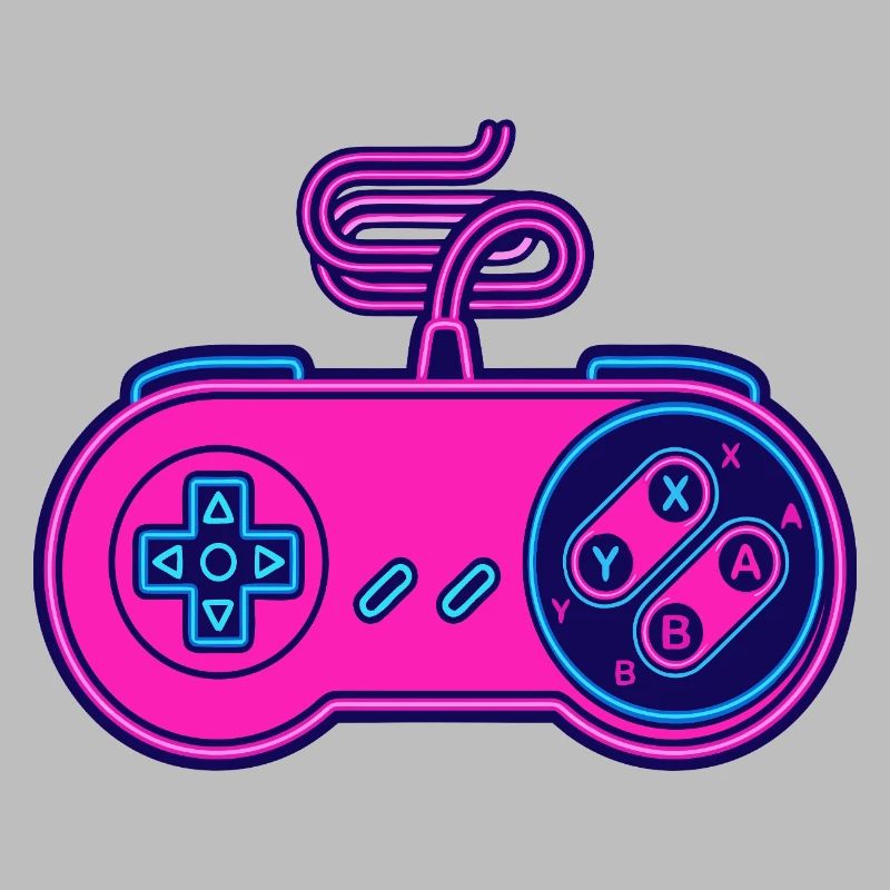 Retro pink neon controller