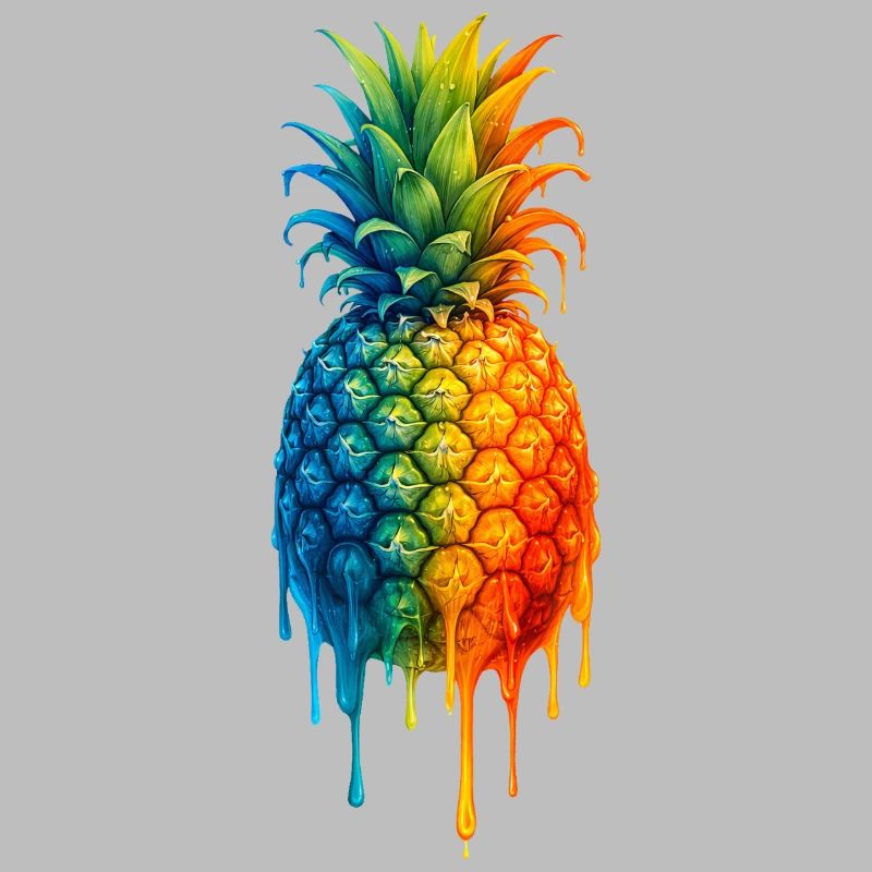 Pineapple with a colourful gradient