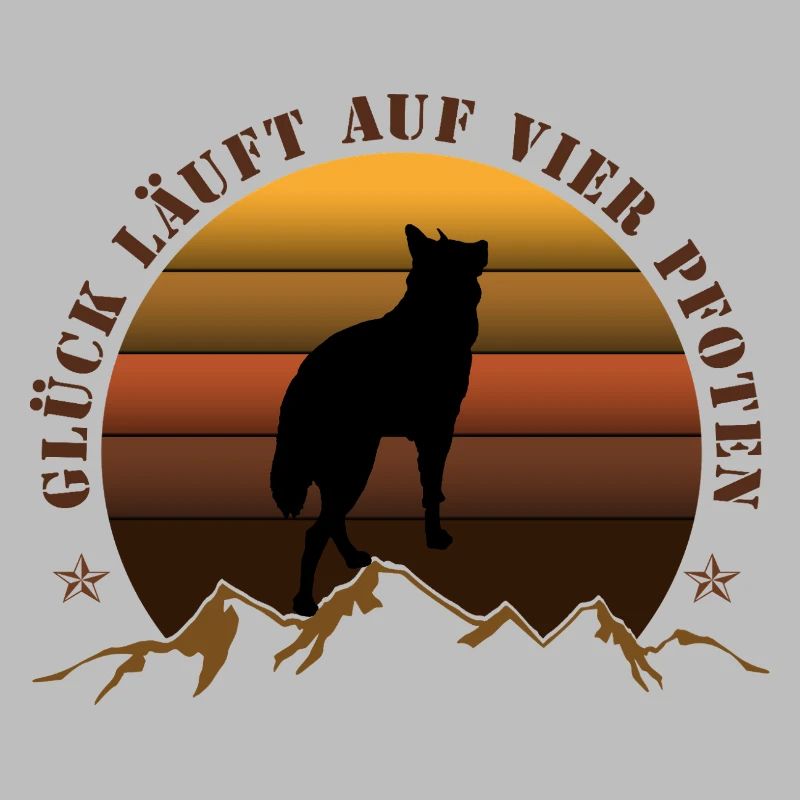 Evening wolf on mountain backdrop