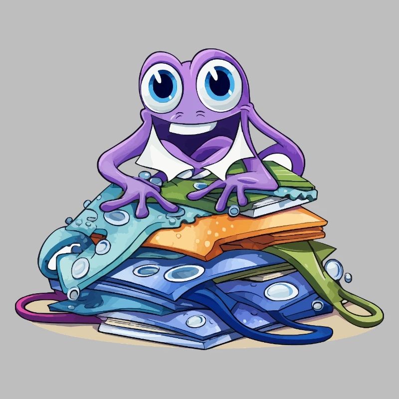 Creative Monster on Stack of Books