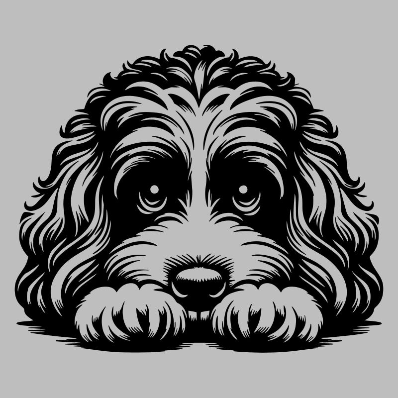 Cavapoo Head with Paws