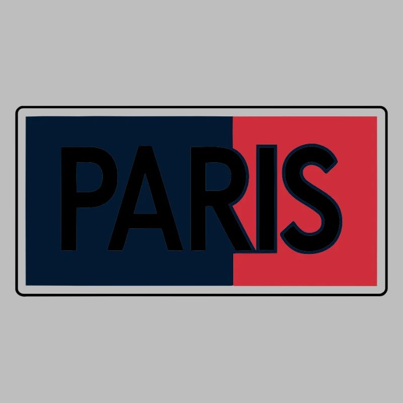 Paris Drapeau Split Typographie