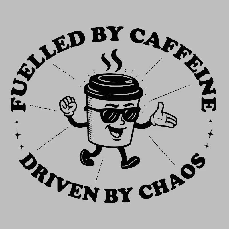 Fuelled by Caffeine Driven by Chaos Retro Coffee