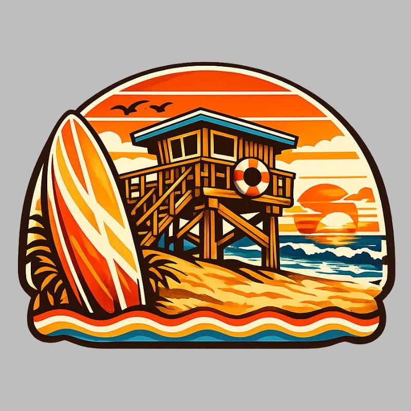 Planche de surf de sauveteur de plage Sunset