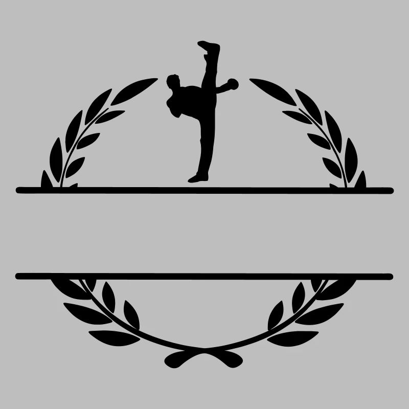 Karate oder Taekwondo Hochschaufel im Lorbeerkranz