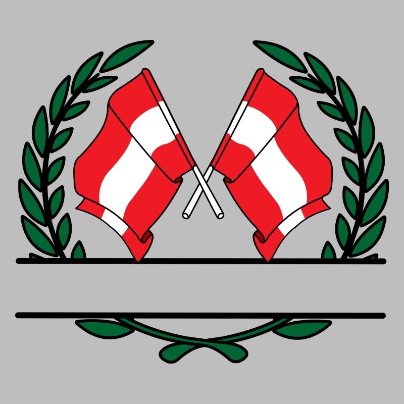 Flags austria laurel wreath banner